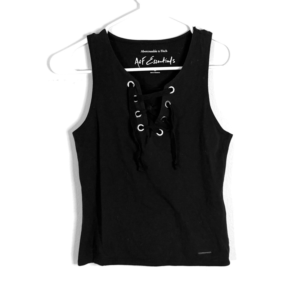 Abercrombie & Fitch Black Lace-Up Tank